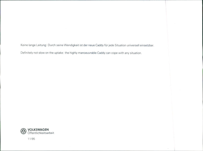 VW Caddy - Vintage Photograph