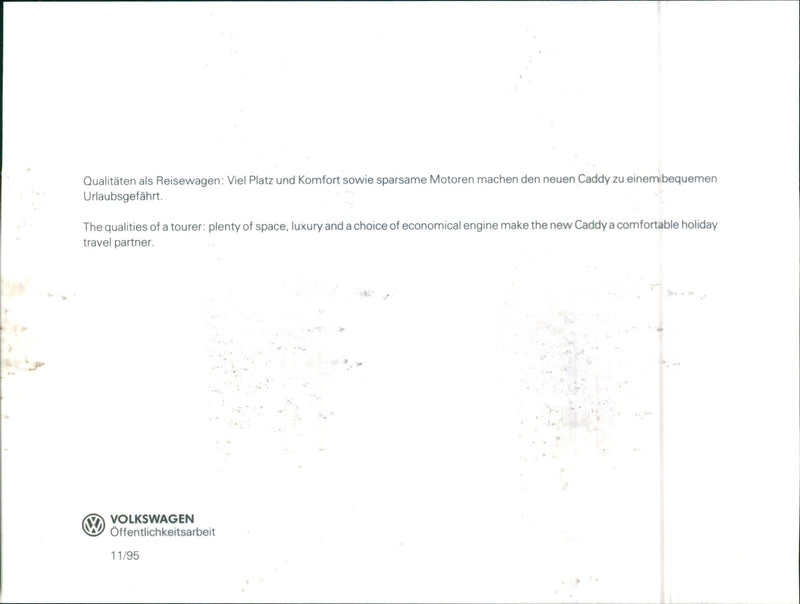 VW Caddy - Vintage Photograph