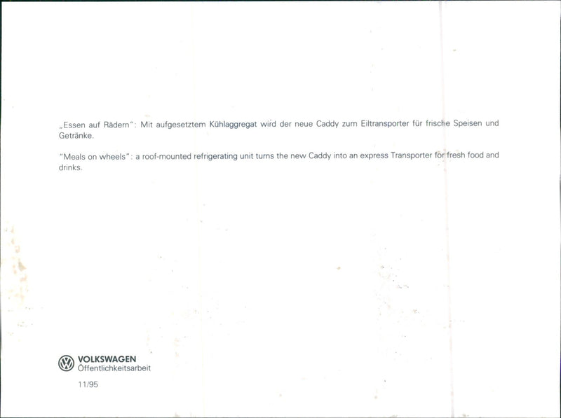 VW Caddy - Vintage Photograph