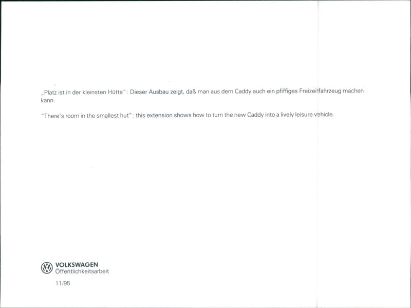 VW Caddy - Vintage Photograph