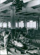 Fitting the engine on a 501 chassis - Vintage Photograph