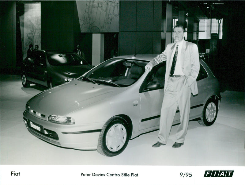 Peter Davies with 1995 Fiat - Vintage Photograph