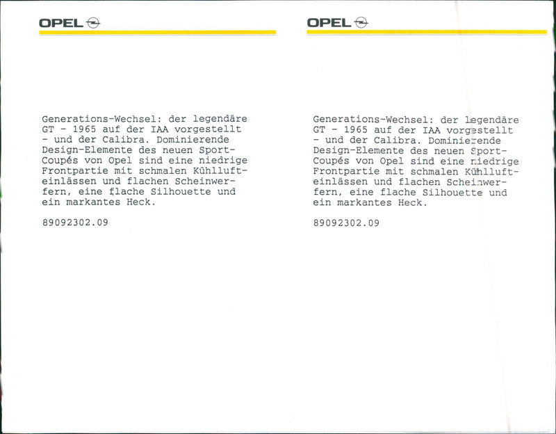 1989 Opel Calibra - Vintage Photograph