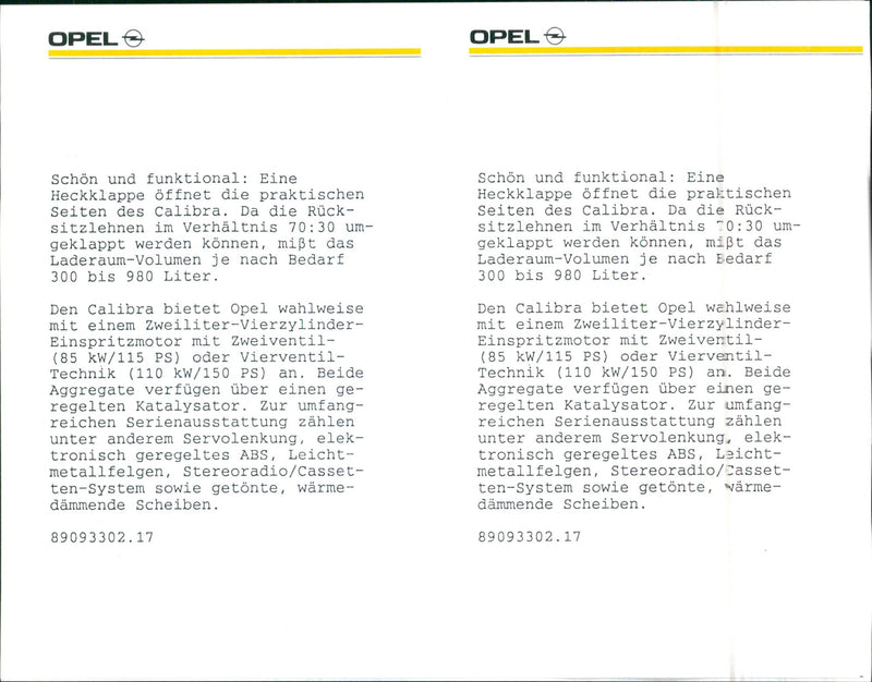 1989 Opel Calibra - Vintage Photograph