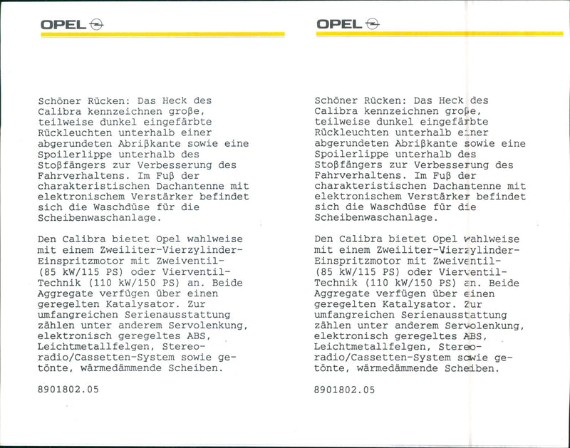 1989 Opel Calibra - Vintage Photograph