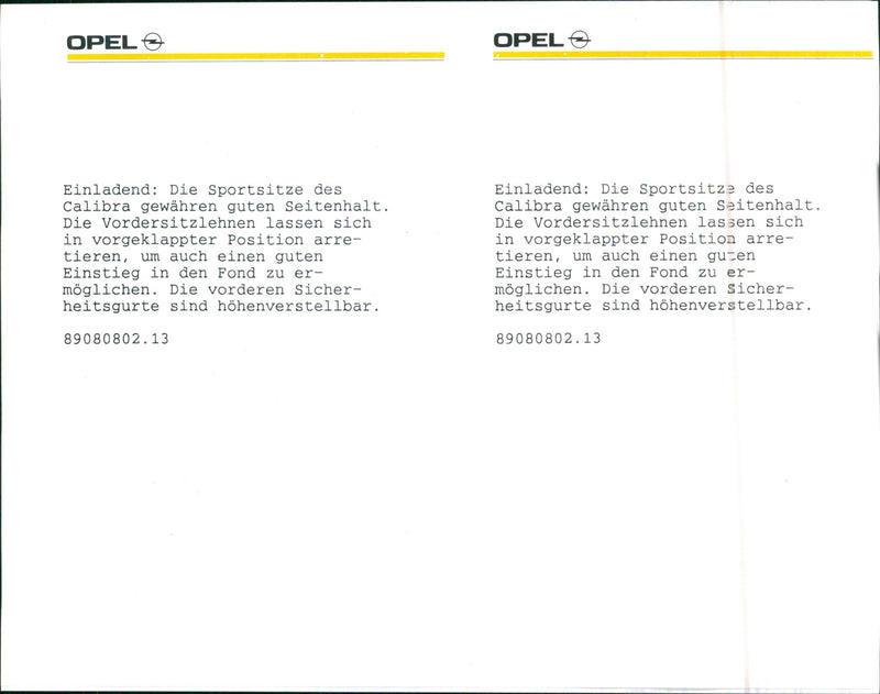 1989 Opel Calibra - Vintage Photograph