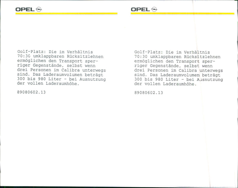 1989 Opel Calibra - Vintage Photograph