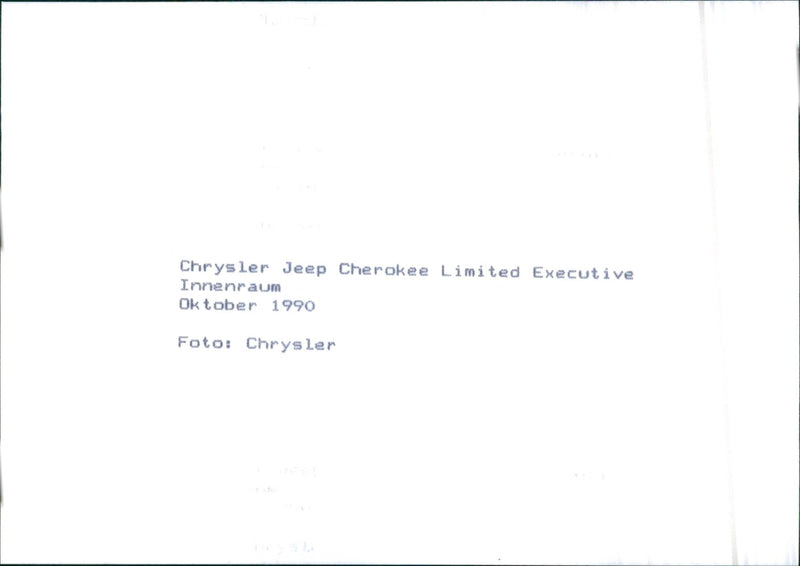 Chrysler Jeep Cherokee Limited Executive - Vintage Photograph