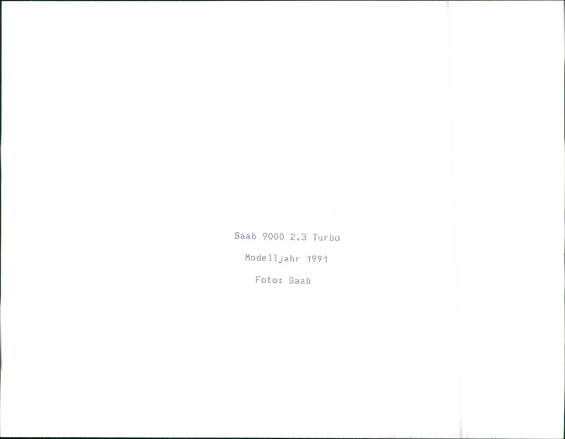 1991 Saab 9000 2.3 Turbo - Vintage Photograph