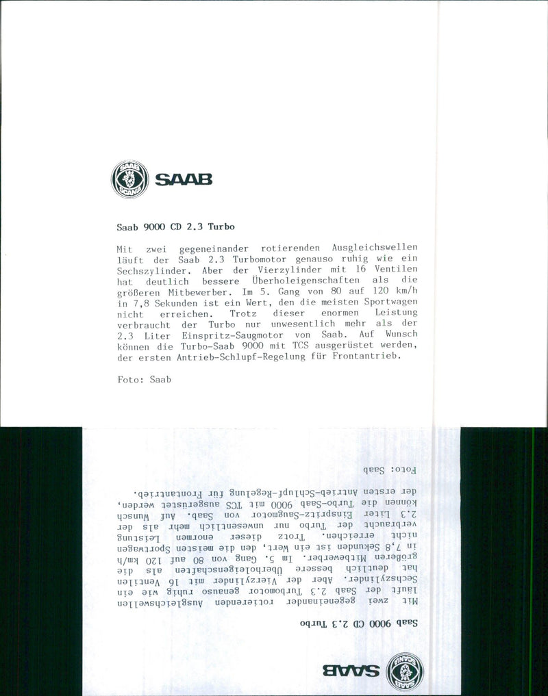 Saab 9000 CD 2.3 Turbo - Vintage Photograph