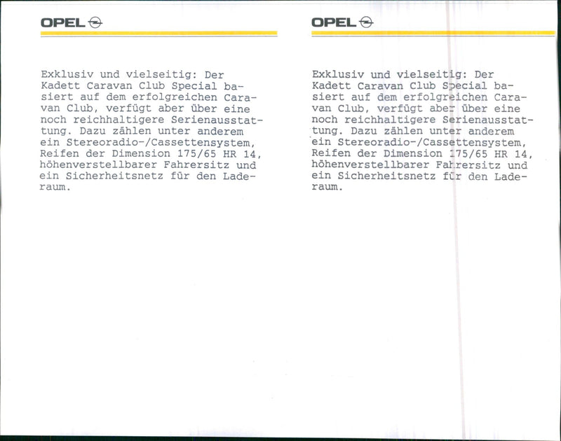 1991 Opel. - Vintage Photograph