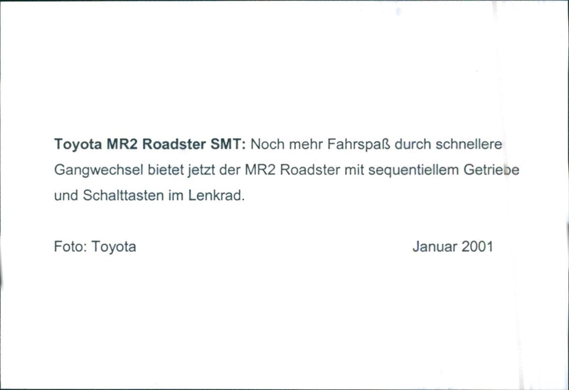 Toyota MR2 Roadster SMT - Vintage Photograph