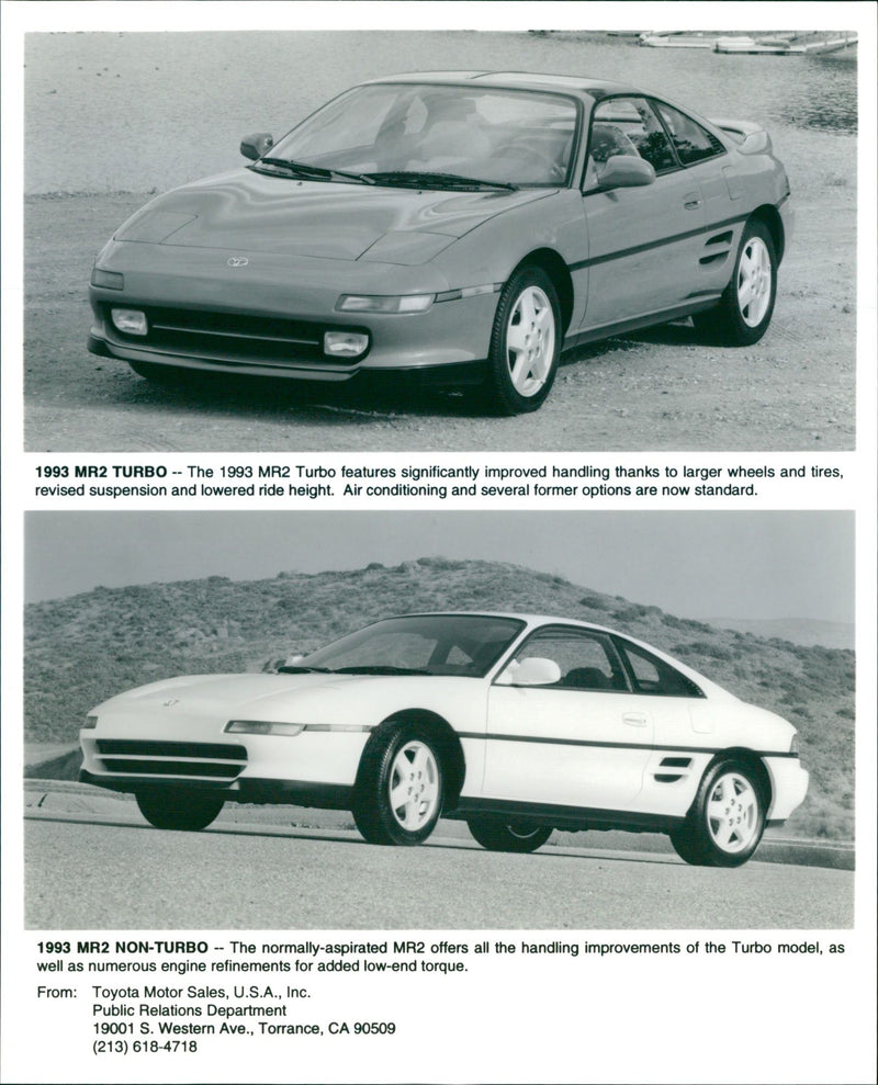1993 Toyota MR2 Turbo and 1993 Toyota MR2 Non-Turbo - Vintage Photograph