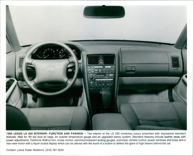 1993 Lexus LS 400 Interior - Vintage Photograph