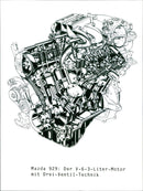 Mazda 929 engine - Vintage Photograph