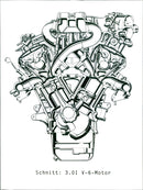 Mazda 3.01 V6-Engine - Vintage Photograph