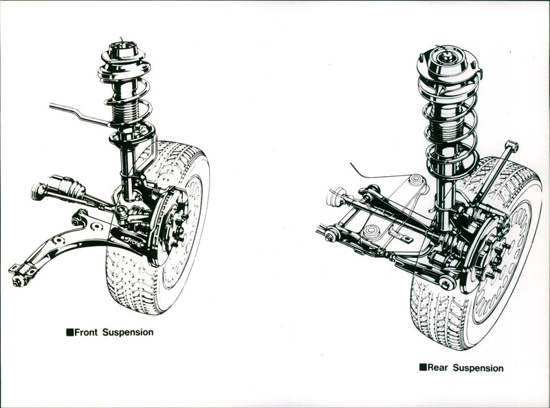 1986 Mazda 323 Turbo 4WD 16 V, Suspension of Front and Rear Axle - Vintage Photograph