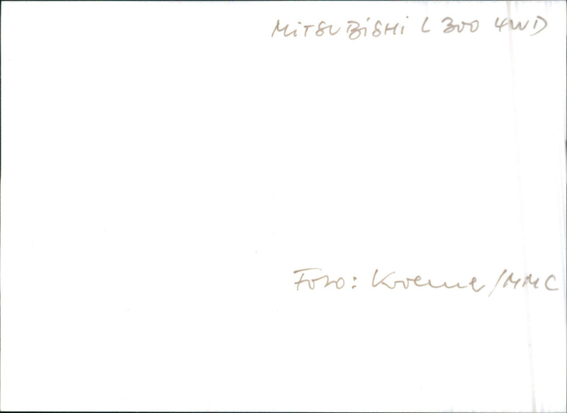 Mitsubishi L300 4WD - Vintage Photograph