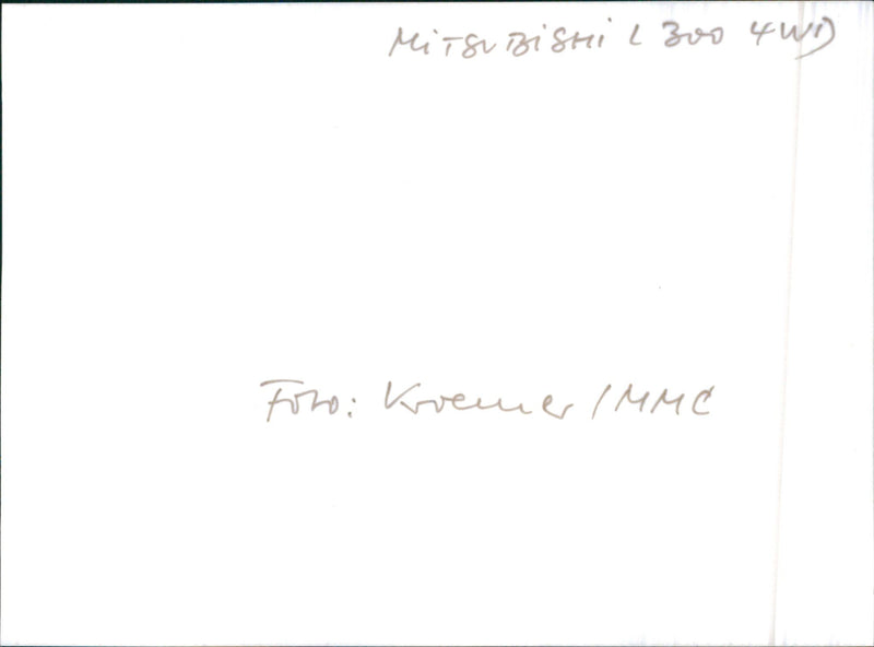 Mitsubishi L300 4WD - Vintage Photograph