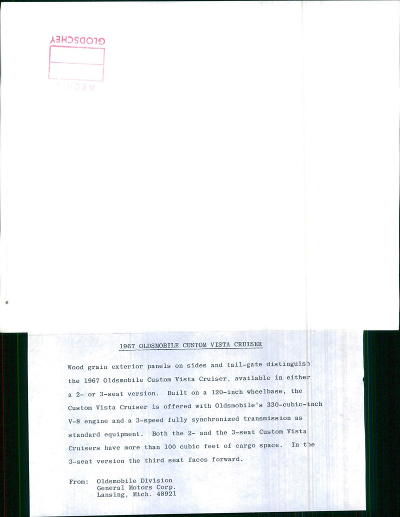 1967 Oldsmobile Custom Vista Cruiser - Vintage Photograph