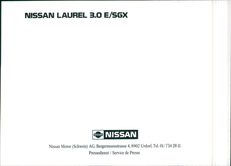 Nissan Laurel 3.0 E/SGX - Vintage Photograph