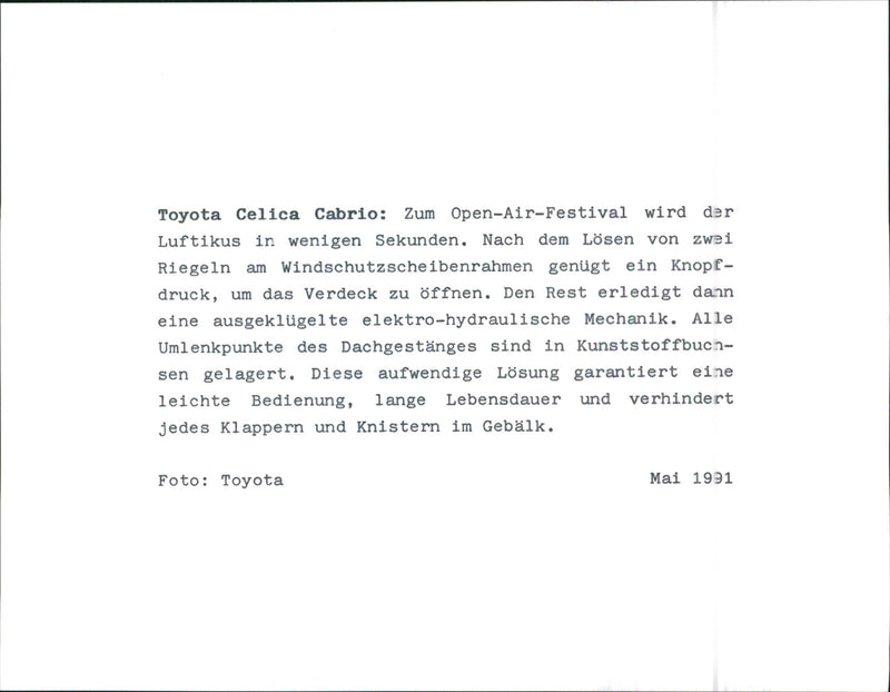 Toyota Celica Cabrio - Vintage Photograph