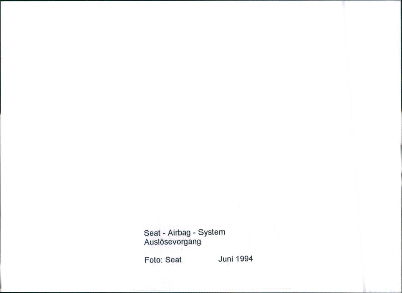 Seat Airbag System - Vintage Photograph