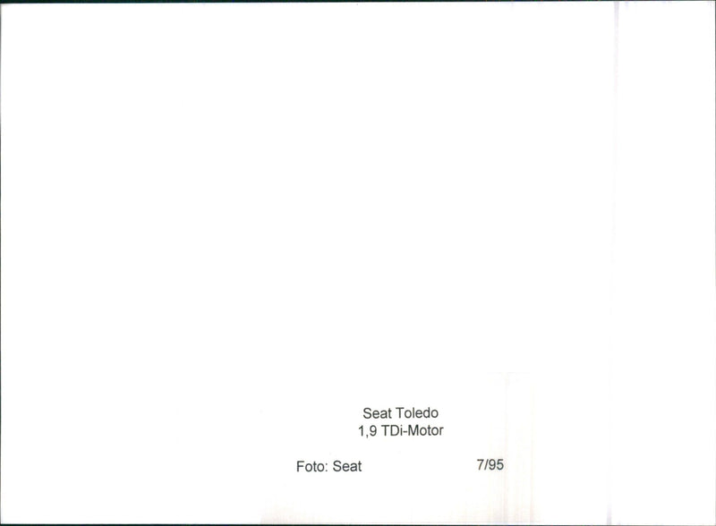 Seat Toledo 1.9 TDi  Engine - Vintage Photograph