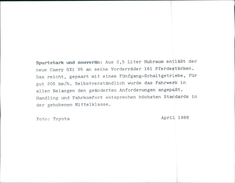 1988 Toyota Camry - Vintage Photograph