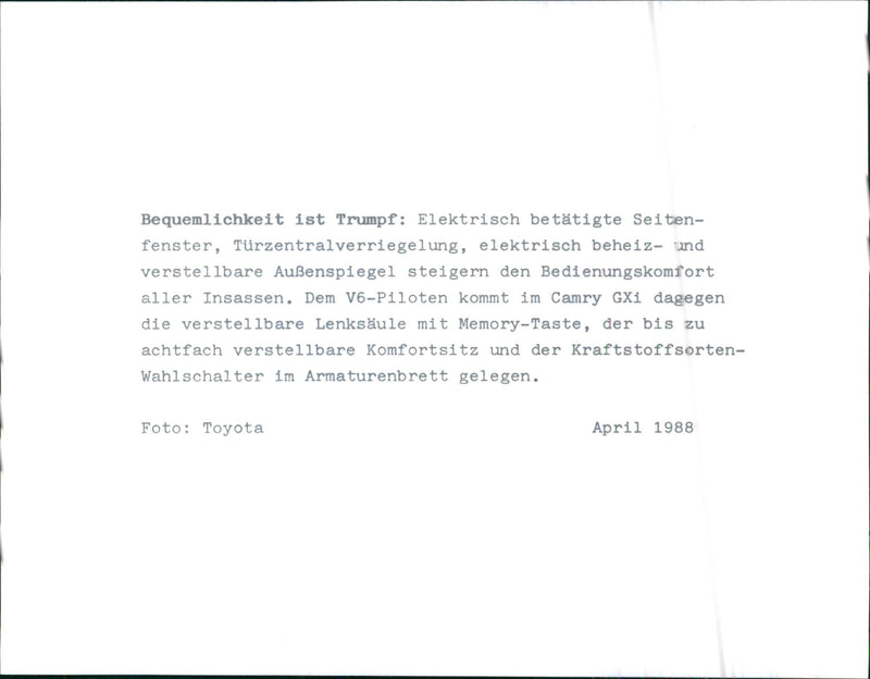 1988 Toyota Camry's dashboard - Vintage Photograph