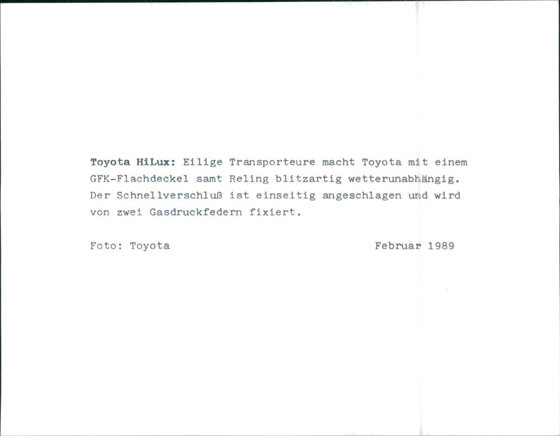 1989 Toyota HiLux - Vintage Photograph