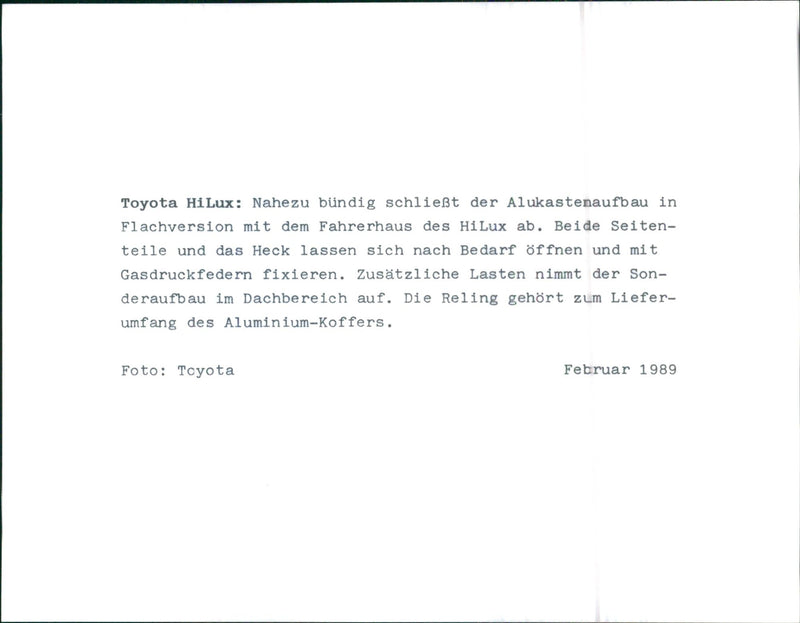 1989 Toyota HiLux - Vintage Photograph