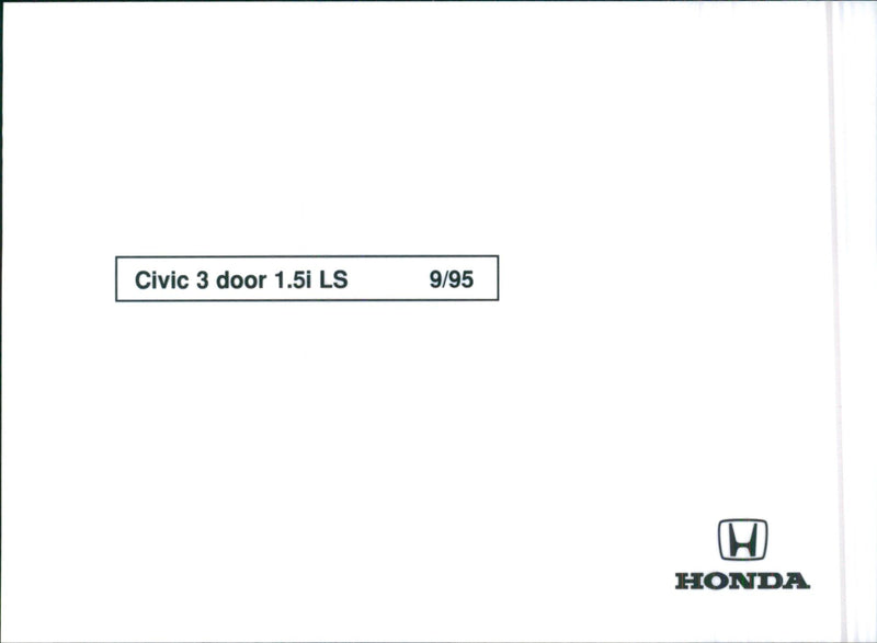 Honda Civic 1995 - Vintage Photograph