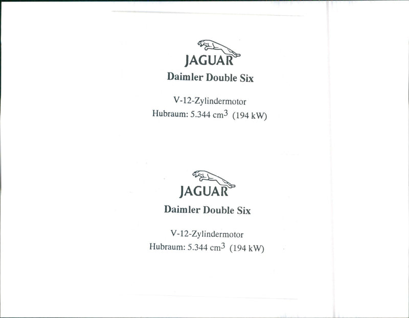 Jaguar Daimler Double Six - Vintage Photograph