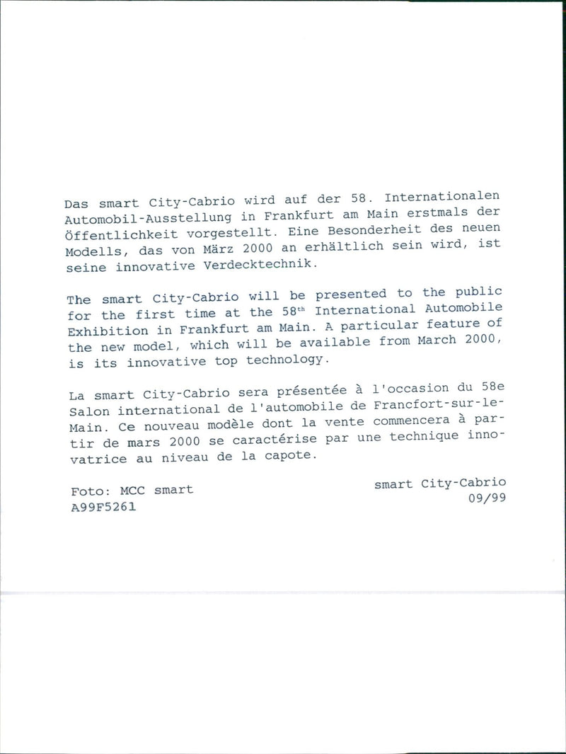 Smart City-Cabrio - Vintage Photograph