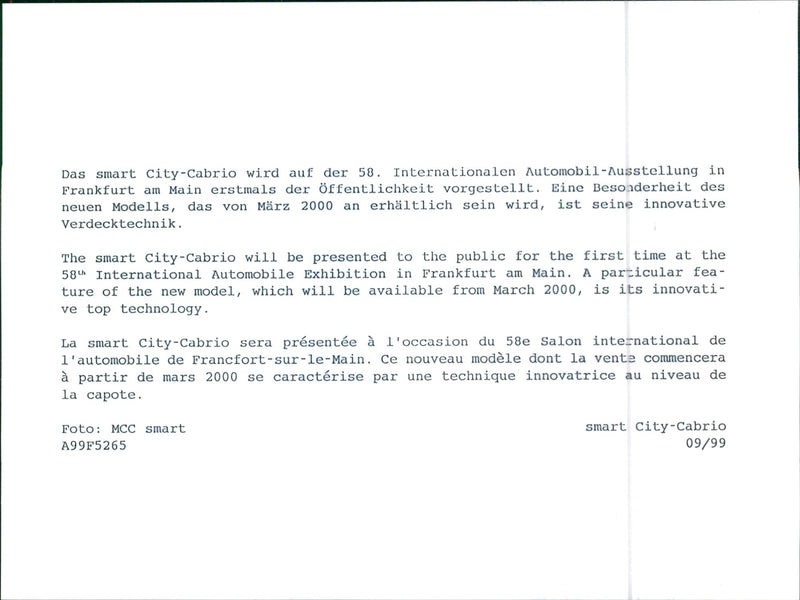 Smart City-Cabrio - Vintage Photograph