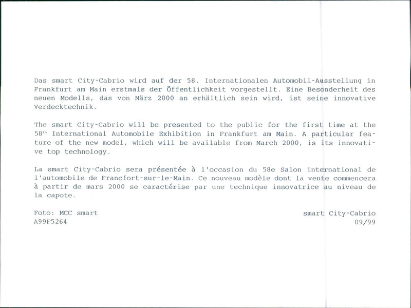 Smart City-Cabrio - Vintage Photograph