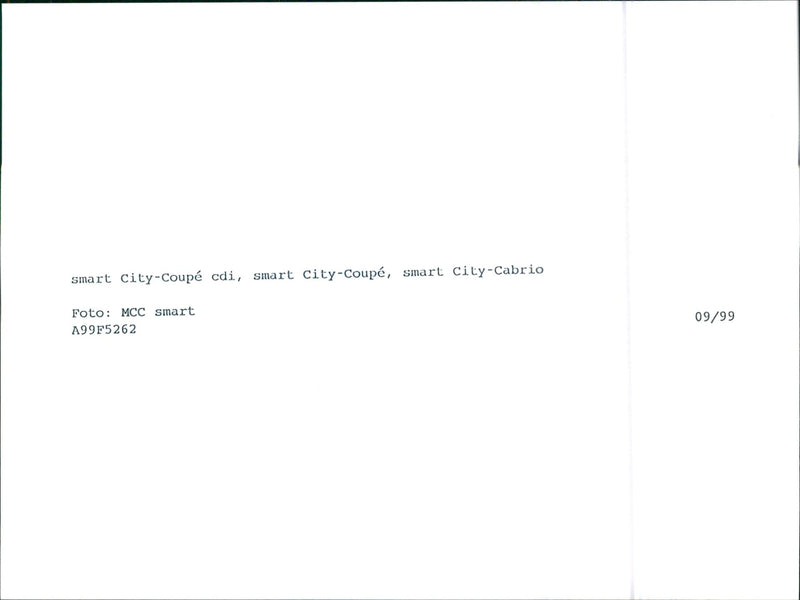 Smart City-Coupe cdi, Smart City-Coupe and smart City-Cabrio - Vintage Photograph
