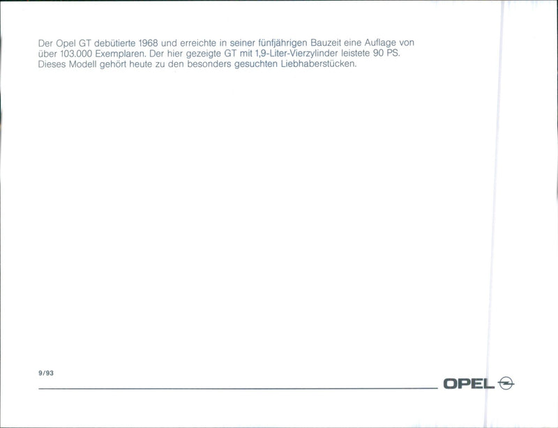 1968 Opel GT - Vintage Photograph