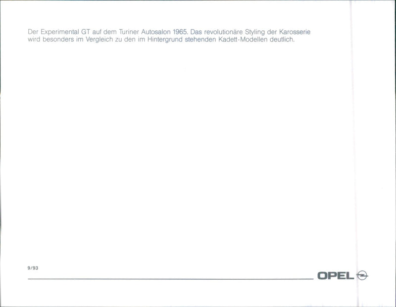 Opel GT Coupe - Vintage Photograph