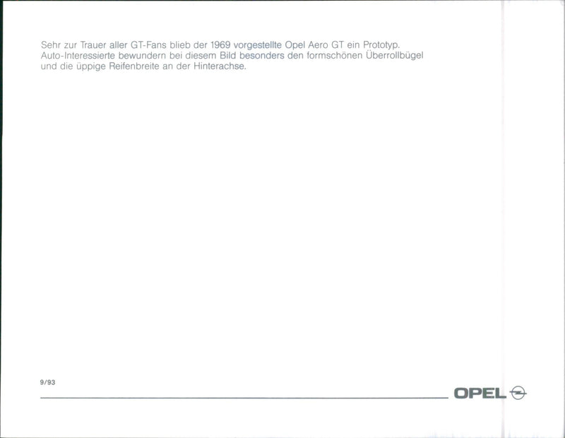 1969 Opel Aero GT - Vintage Photograph