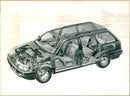 Technical drawing of 1988 Volkswagen Passat Variant - Vintage Photograph