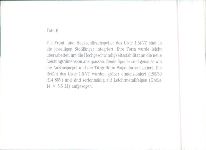 Honda Civic 1.6i-VT - Vintage Photograph