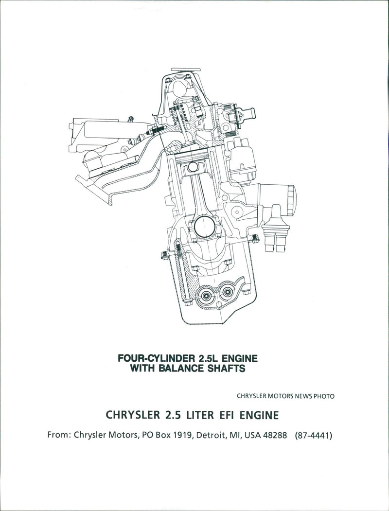 Chrysler 2.5 Liter EFI Engine - Vintage Photograph