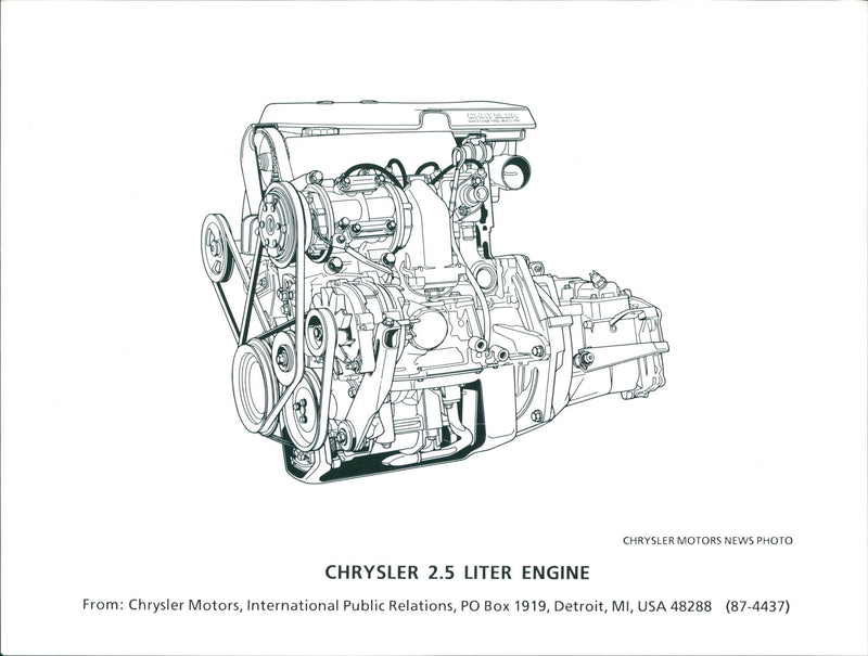 Chrysler 2.5 Liter Engine - Vintage Photograph