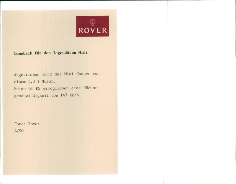 Mini Cooper - Vintage Photograph