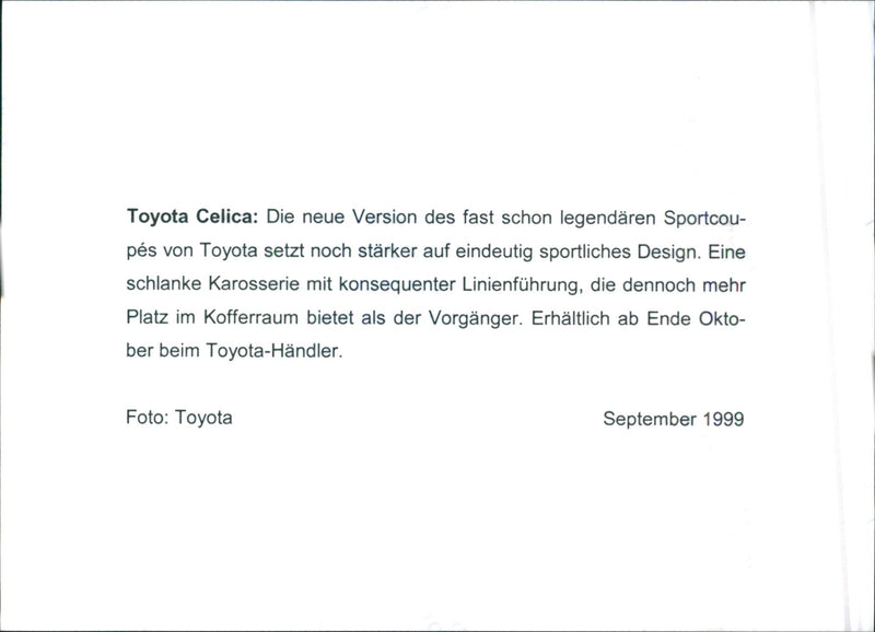 1999 Toyota Celica - Vintage Photograph