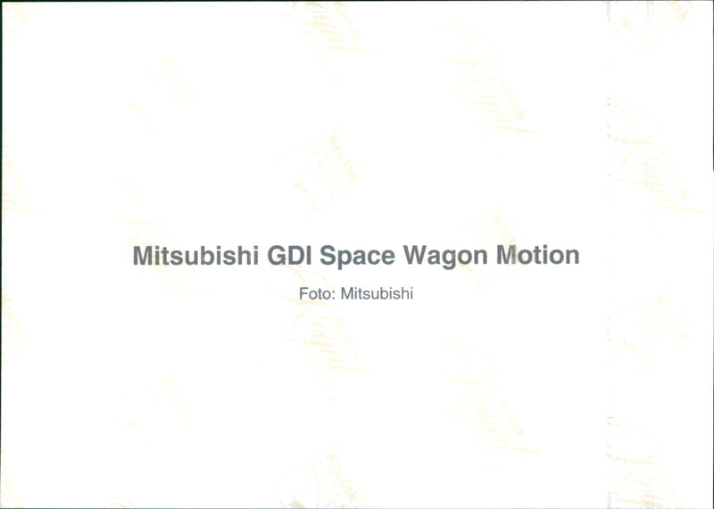 Mitsubishi GDI Space Wagon Motion - Vintage Photograph