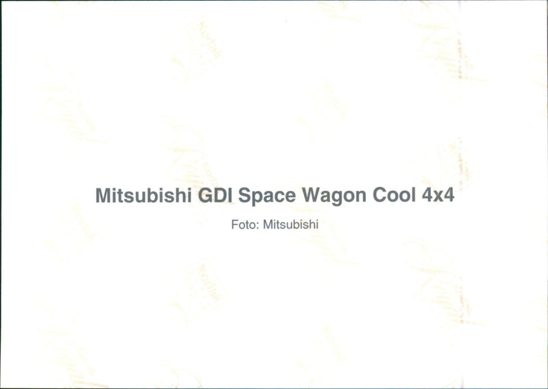 Mitsubishi GDI Space Wagon Cool 4x4 - Vintage Photograph