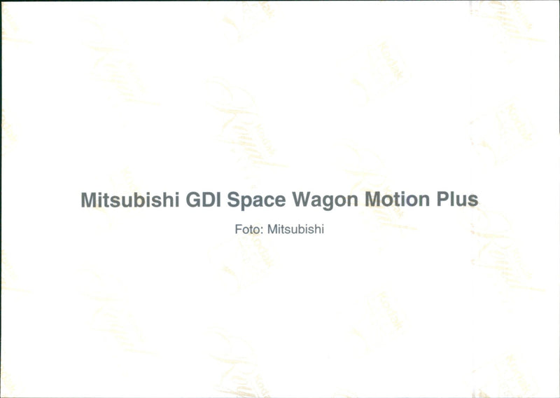 Mitsubishi GDI Space Wagon Motion Plus - Vintage Photograph